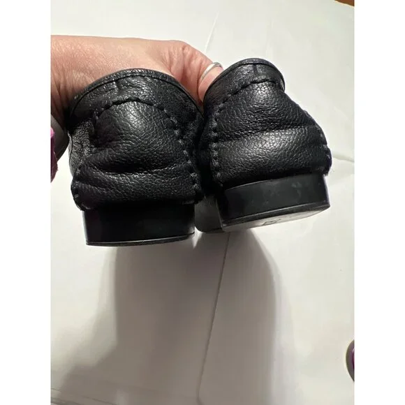 Michael Kors Black Leather Moccasin Loafers - Picture 7 of 9